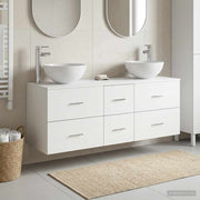 Badkamerkastenset 3 st Wit 49,5 x 35 x 63 cm Bewerkt hout