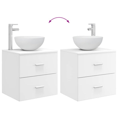 Badkamerkastenset 3 st Wit 49,5 x 35 x 63 cm Bewerkt hout