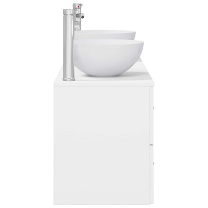Badkamerkastenset 3 st Wit 49,5 x 35 x 63 cm Bewerkt hout
