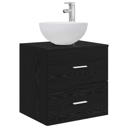 Badkamerkastenset 3 st Zwart eiken 49,5 x 35 x 63 cm