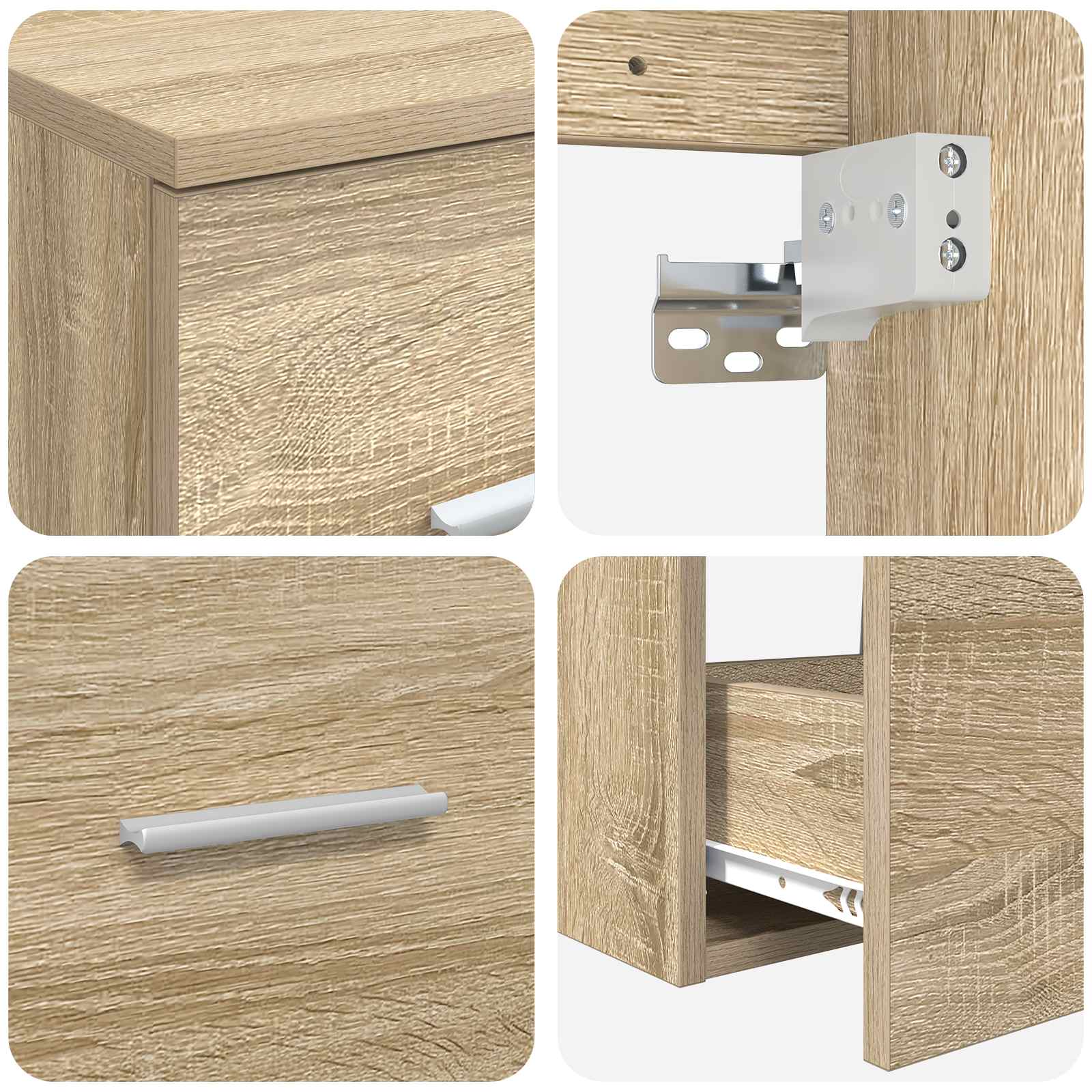 Badkamerkastenset 3 st Sonoma Eiken 49,5 x 35 x 63 cm