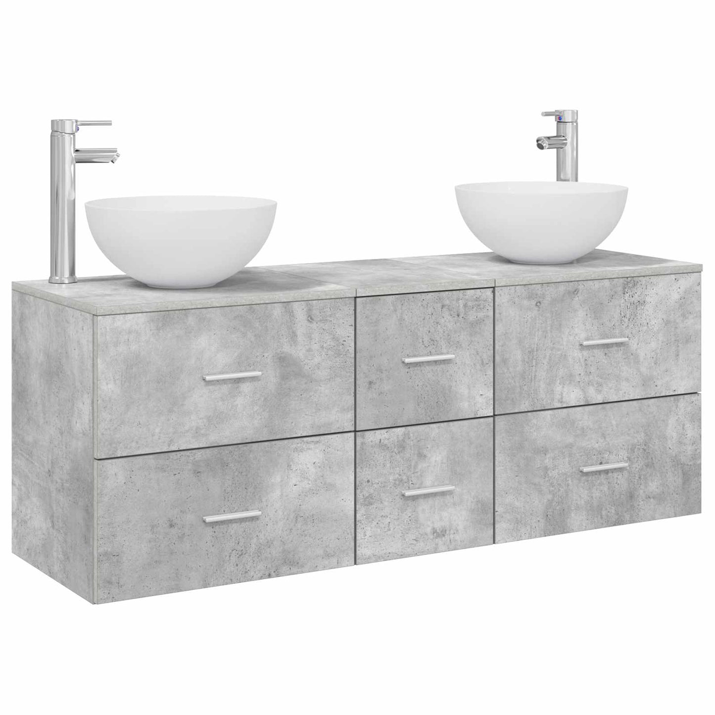 Badkamerkastenset 3 st Betongrijs 49,5 x 35 x 63 cm