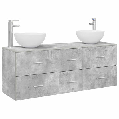 Badkamerkastenset 3 st Betongrijs 49,5 x 35 x 63 cm