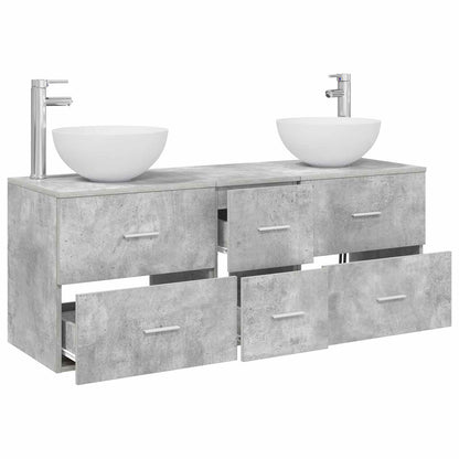 Badkamerkastenset 3 st Betongrijs 49,5 x 35 x 63 cm