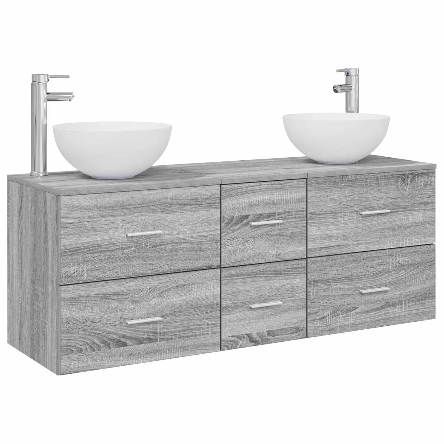 Badkamerkastenset 3 st Grijs Sonoma 49,5 x 35 x 63 cm