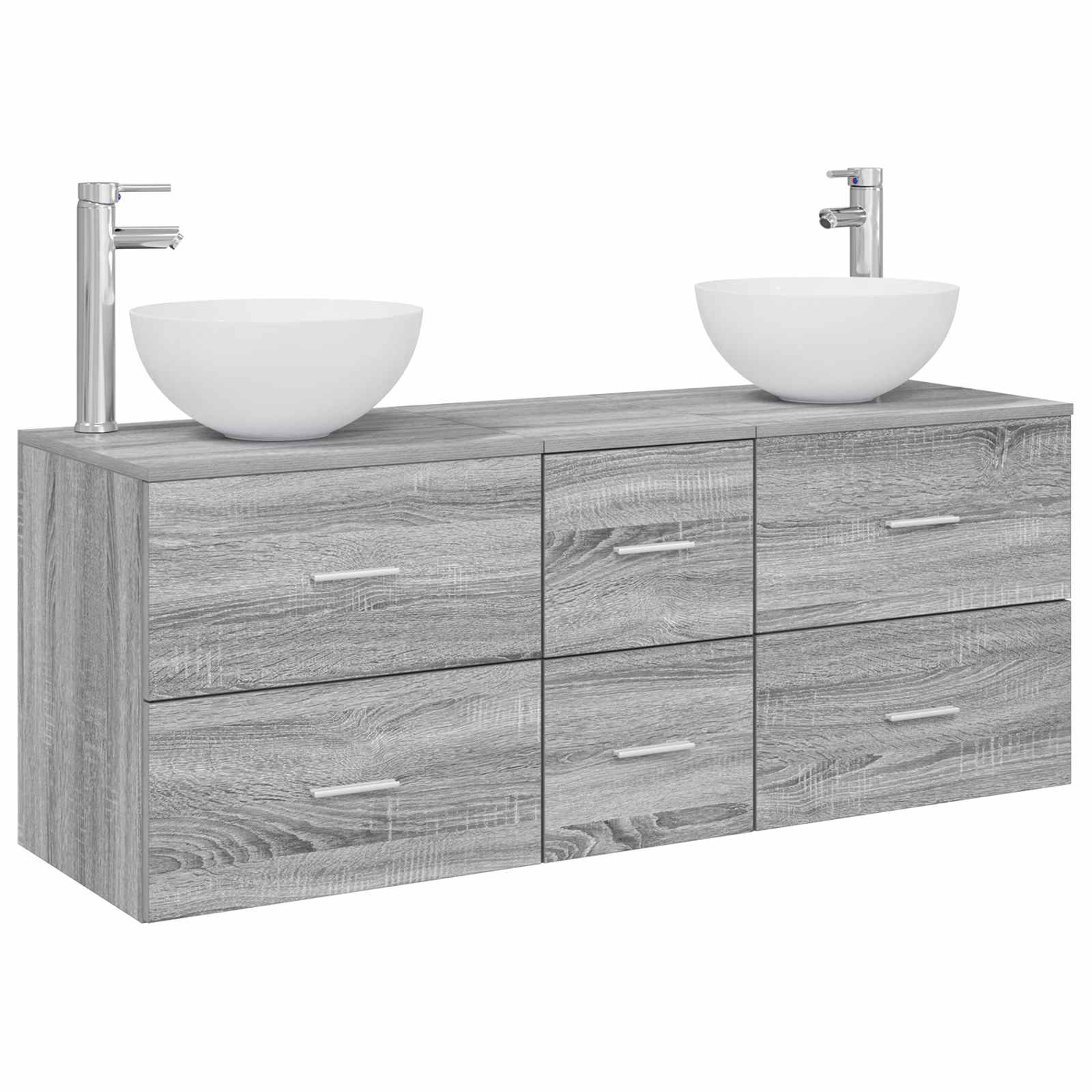 Badkamerkastenset 3 st Grijs Sonoma 49,5 x 35 x 63 cm