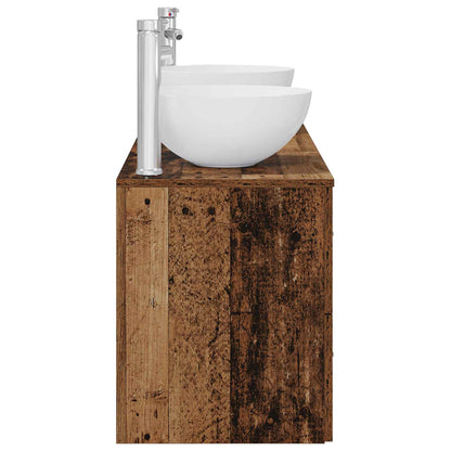 Badkamerkastenset 3 st Oud hout 49,5 x 35 x 63 cm Bewerkt hout