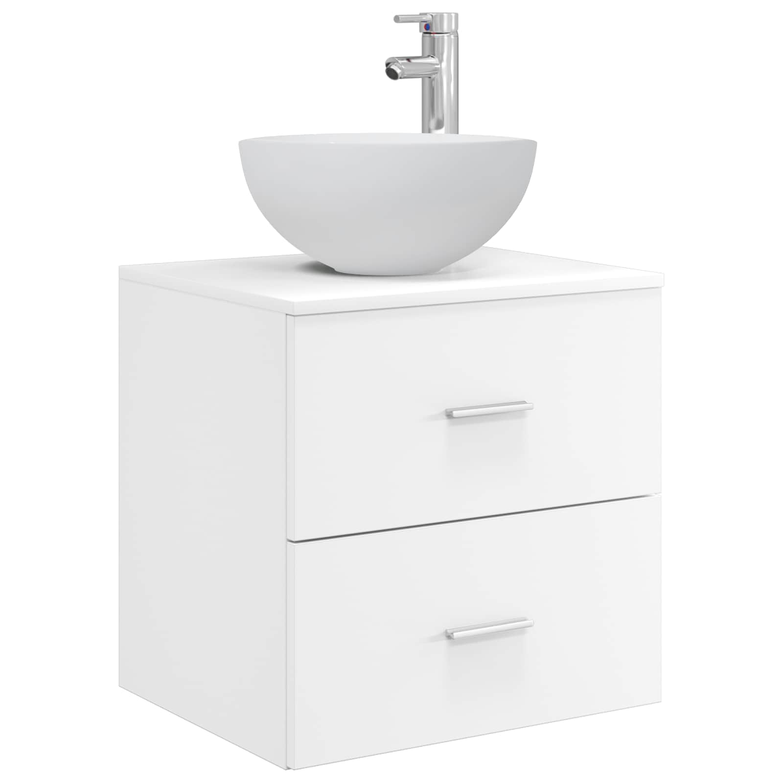 Badkamerkastenset 3 st Wit 49,5 x 41 x 64,5 cm Bewerkt hout