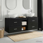 Badkamerkastenset 3 st Zwart eiken 49,5 x 41 x 64,5 cm