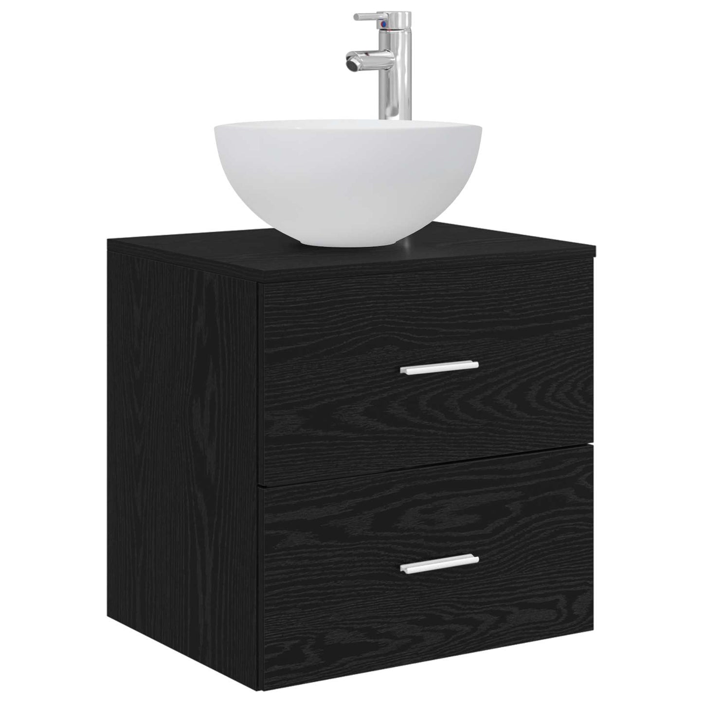 Badkamerkastenset 3 st Zwart eiken 49,5 x 41 x 64,5 cm