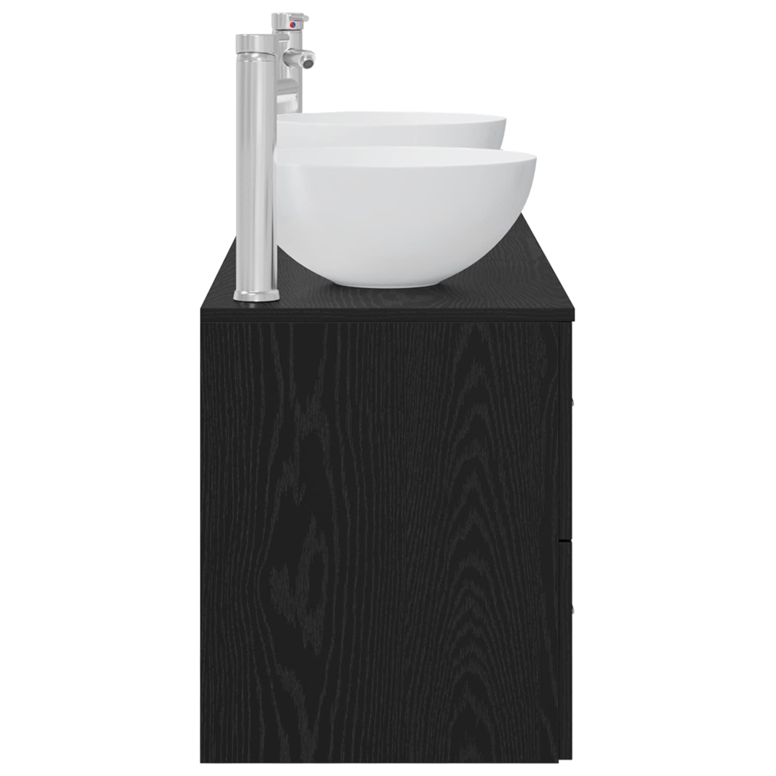 Badkamerkastenset 3 st Zwart eiken 49,5 x 41 x 64,5 cm