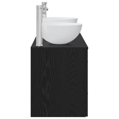 Badkamerkastenset 3 st Zwart eiken 49,5 x 41 x 64,5 cm