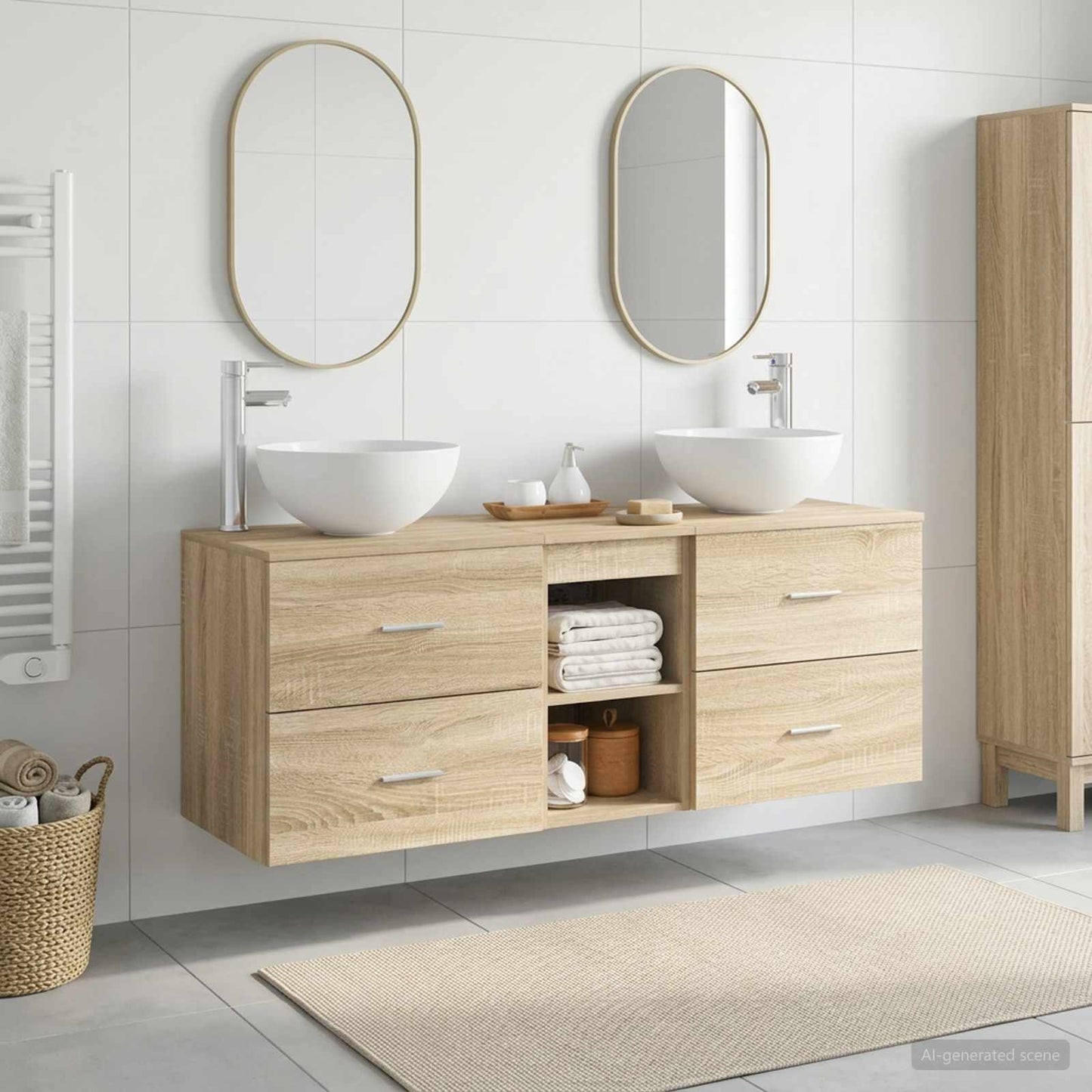 Badkamerkastenset 3 st Sonoma Eiken 49,5 x 41 x 64,5 cm