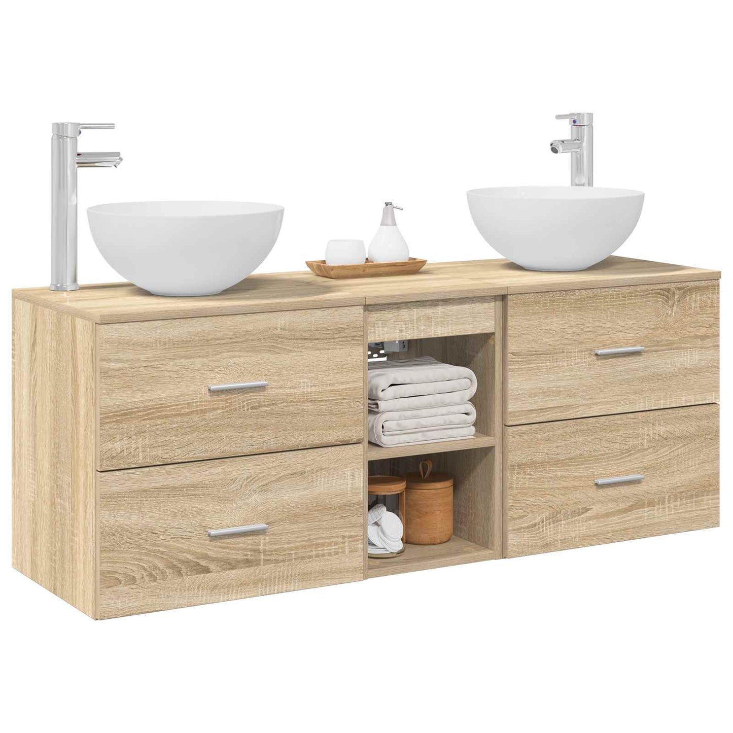 Badkamerkastenset 3 st Sonoma Eiken 49,5 x 41 x 64,5 cm