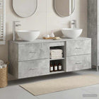 Badkamerkastenset 3 st Betongrijs 49,5 x 41 x 64,5 cm