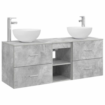 Badkamerkastenset 3 st Betongrijs 49,5 x 41 x 64,5 cm