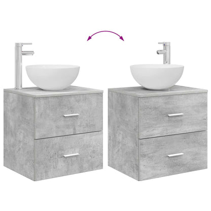 Badkamerkastenset 3 st Betongrijs 49,5 x 41 x 64,5 cm