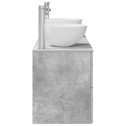 Badkamerkastenset 3 st Betongrijs 49,5 x 41 x 64,5 cm