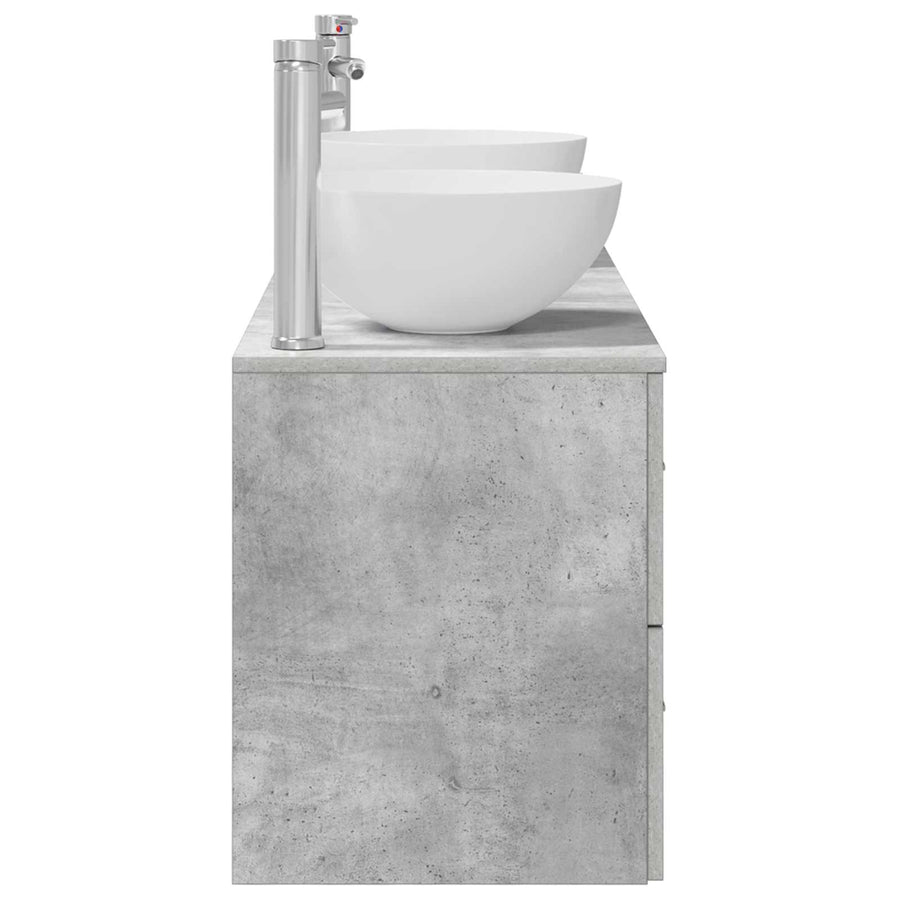 Badkamerkastenset 3 st Betongrijs 49,5 x 41 x 64,5 cm