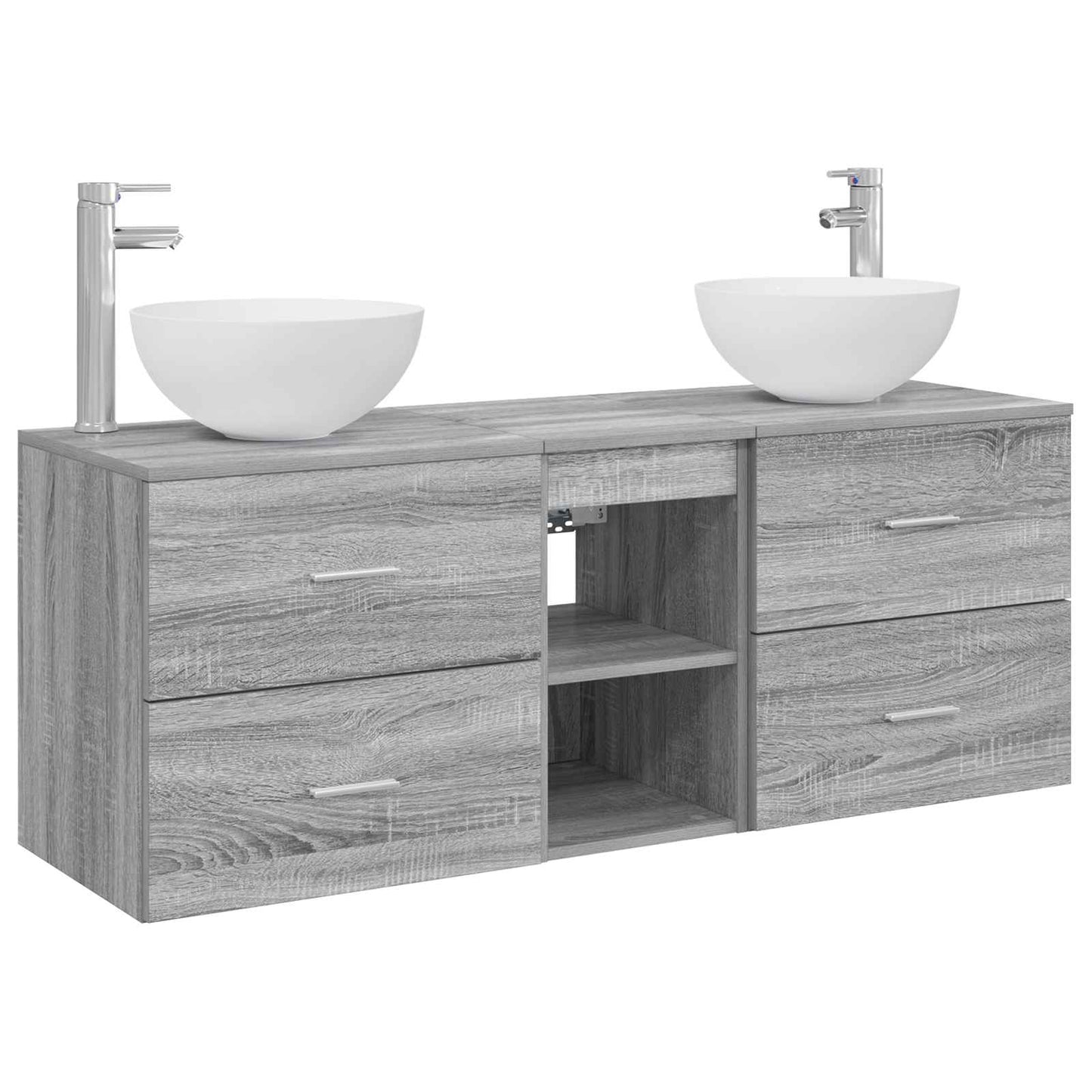 Badkamerkastenset 3 st Grijs Sonoma 49,5 x 41 x 64,5 cm