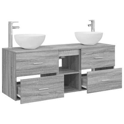 Badkamerkastenset 3 st Grijs Sonoma 49,5 x 41 x 64,5 cm