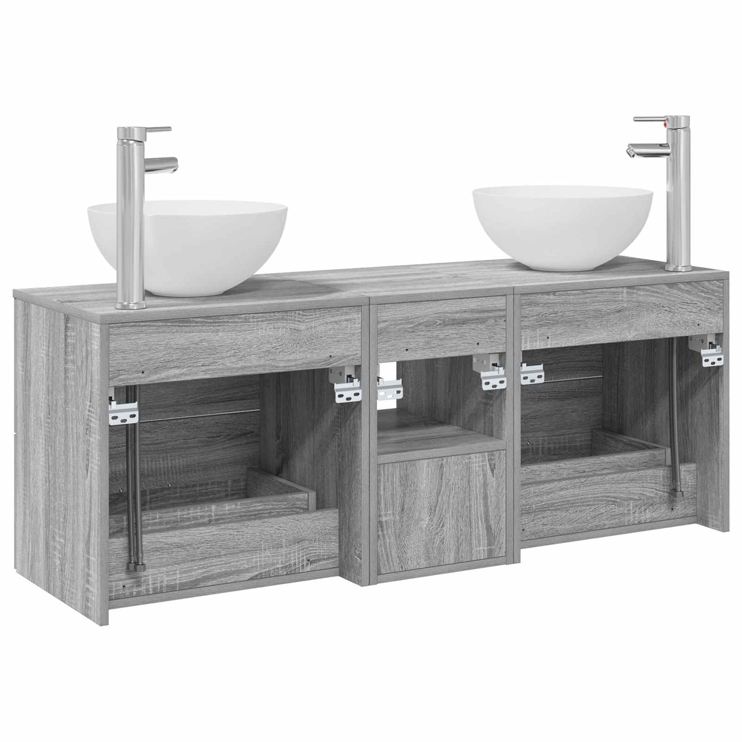 Badkamerkastenset 3 st Grijs Sonoma 49,5 x 41 x 64,5 cm