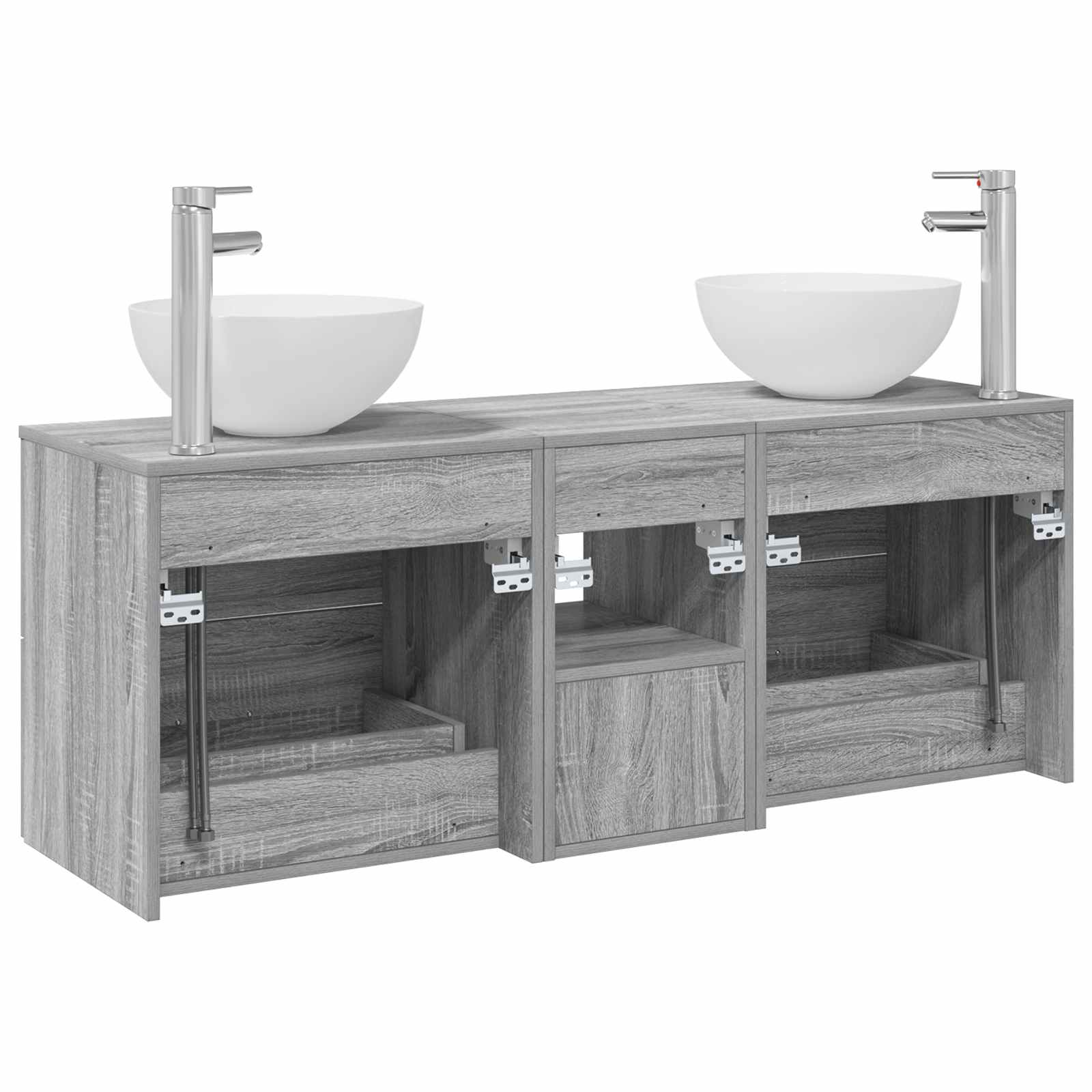 Badkamerkastenset 3 st Grijs Sonoma 49,5 x 41 x 64,5 cm