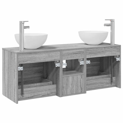 Badkamerkastenset 3 st Grijs Sonoma 49,5 x 41 x 64,5 cm