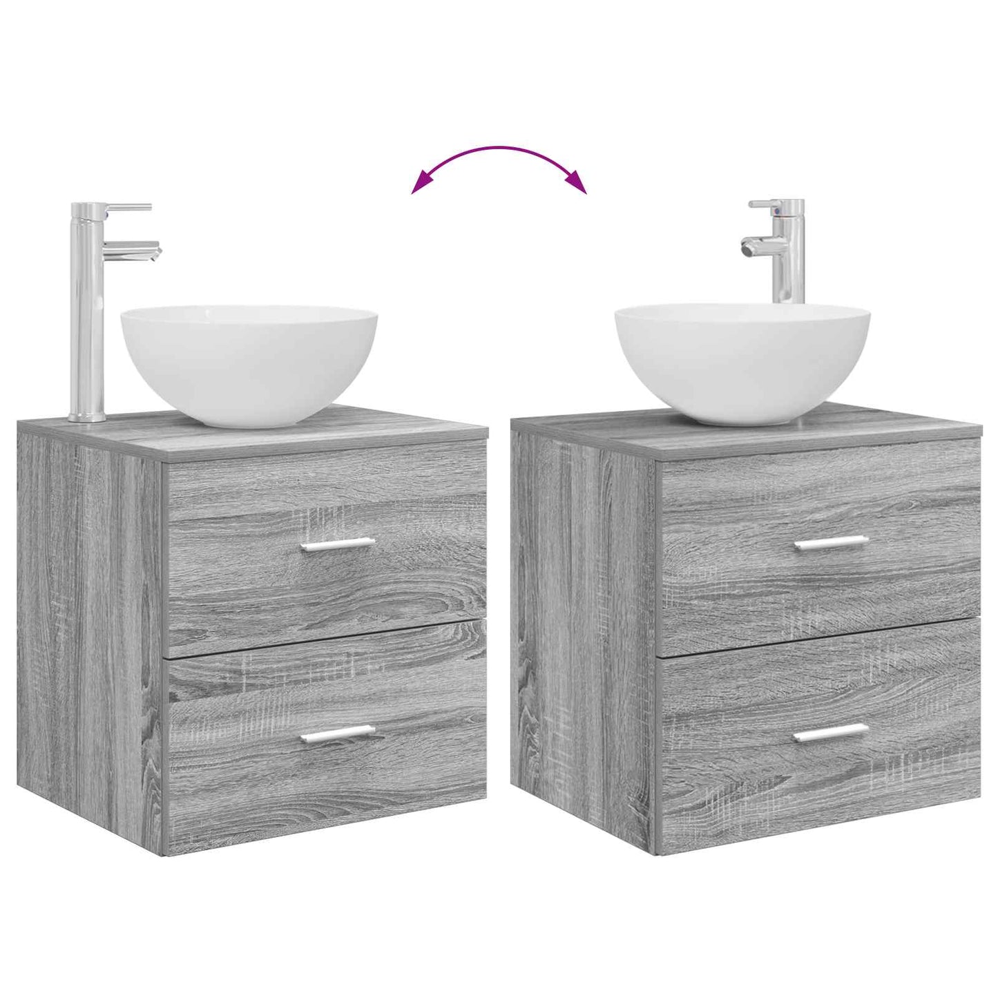 Badkamerkastenset 3 st Grijs Sonoma 49,5 x 41 x 64,5 cm