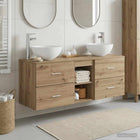 Badkamerkastenset 3 st Artisanaal eiken 49,5 x 41 x 64,5 cm