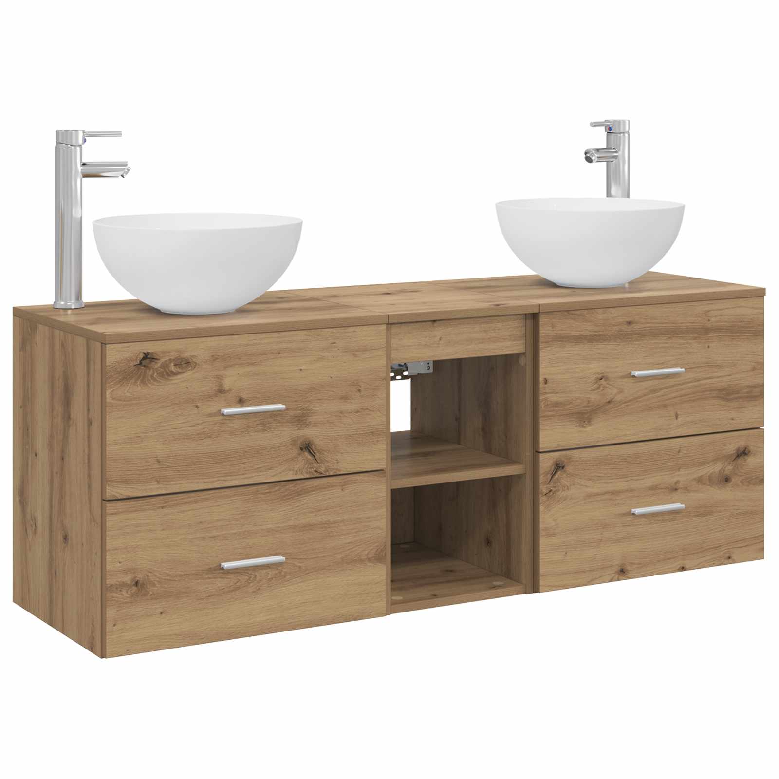 Badkamerkastenset 3 st Artisanaal eiken 49,5 x 41 x 64,5 cm