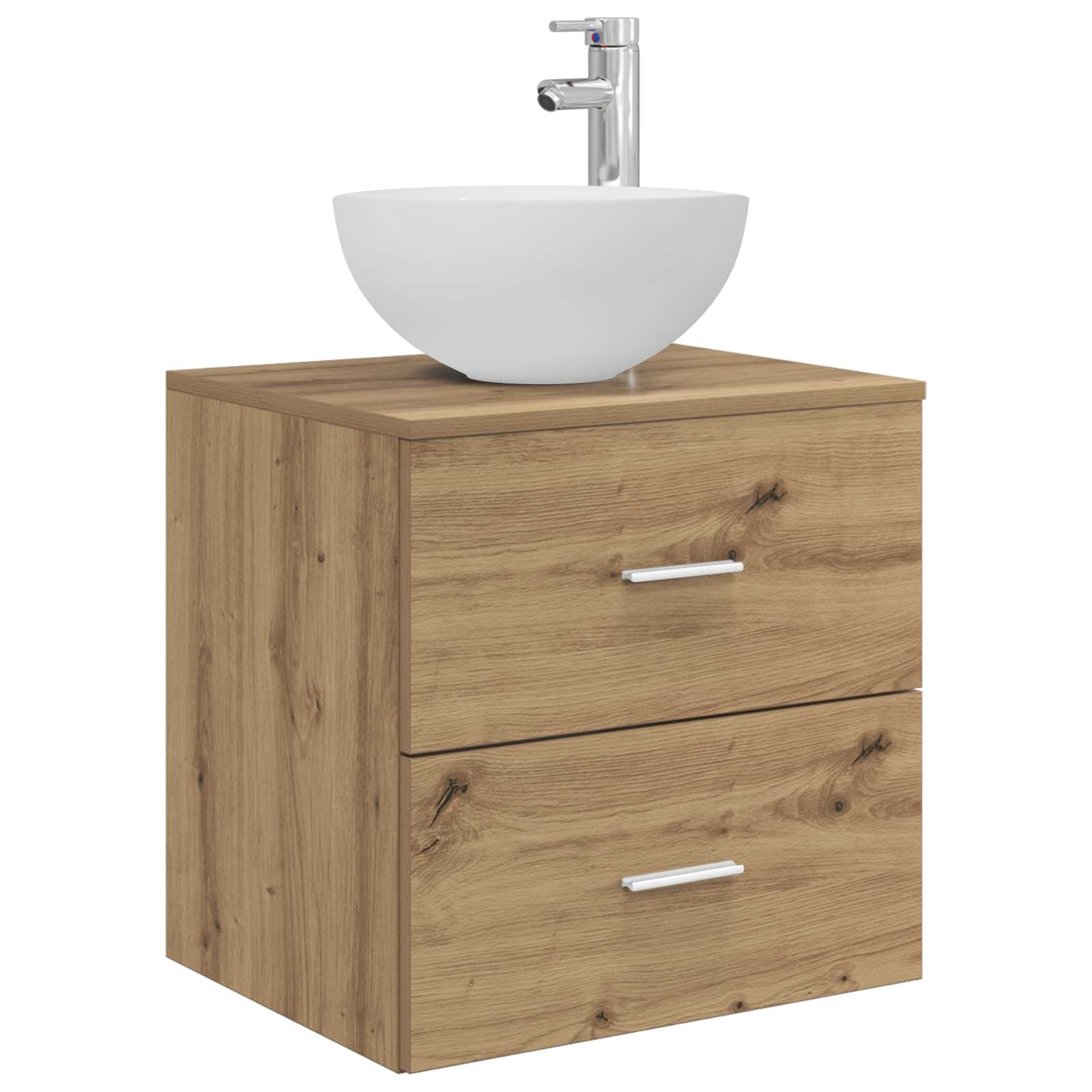 Badkamerkastenset 3 st Artisanaal eiken 49,5 x 41 x 64,5 cm
