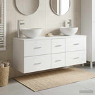 Badkamerkastenset 3 st Wit 49,5 x 41 x 64,5 cm Bewerkt hout