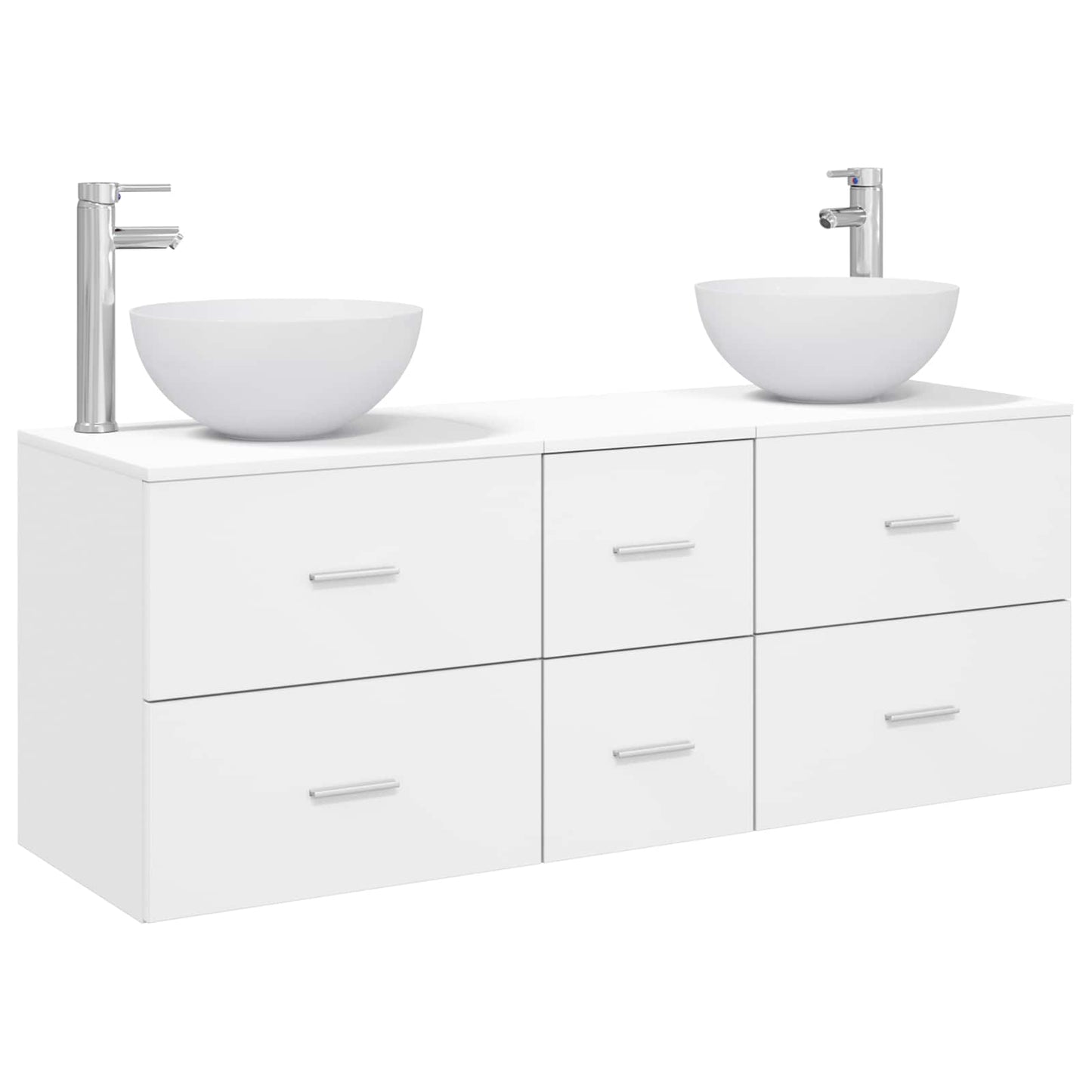 Badkamerkastenset 3 st Wit 49,5 x 41 x 64,5 cm Bewerkt hout