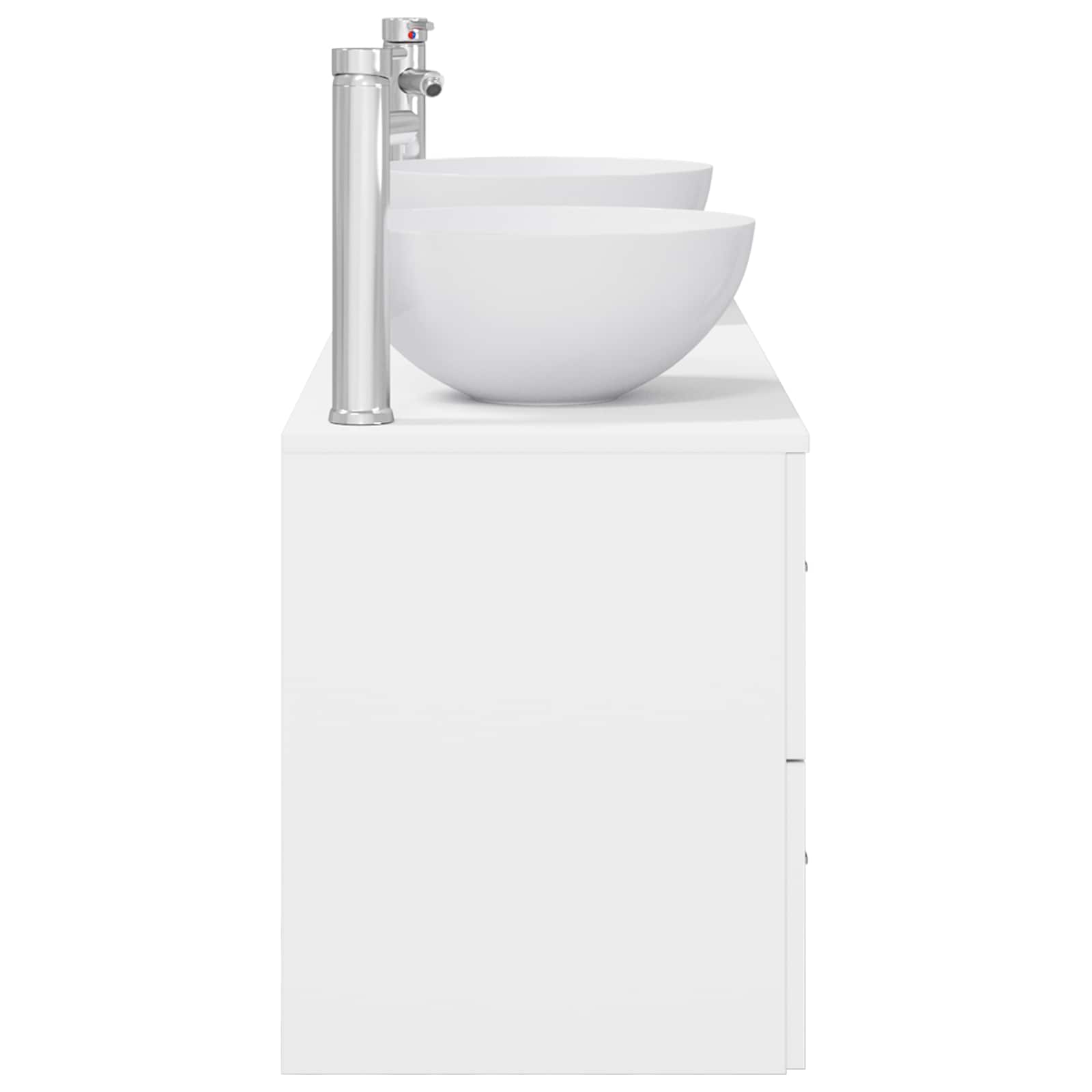 Badkamerkastenset 3 st Wit 49,5 x 41 x 64,5 cm Bewerkt hout