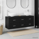 Badkamerkastenset 3 st Zwart eiken 49,5 x 41 x 64,5 cm