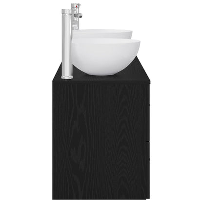 Badkamerkastenset 3 st Zwart eiken 49,5 x 41 x 64,5 cm