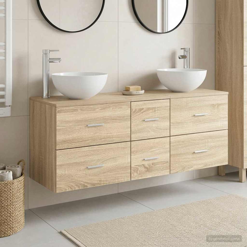 Badkamerkastenset 3 st Sonoma Eiken 49,5 x 41 x 64,5 cm