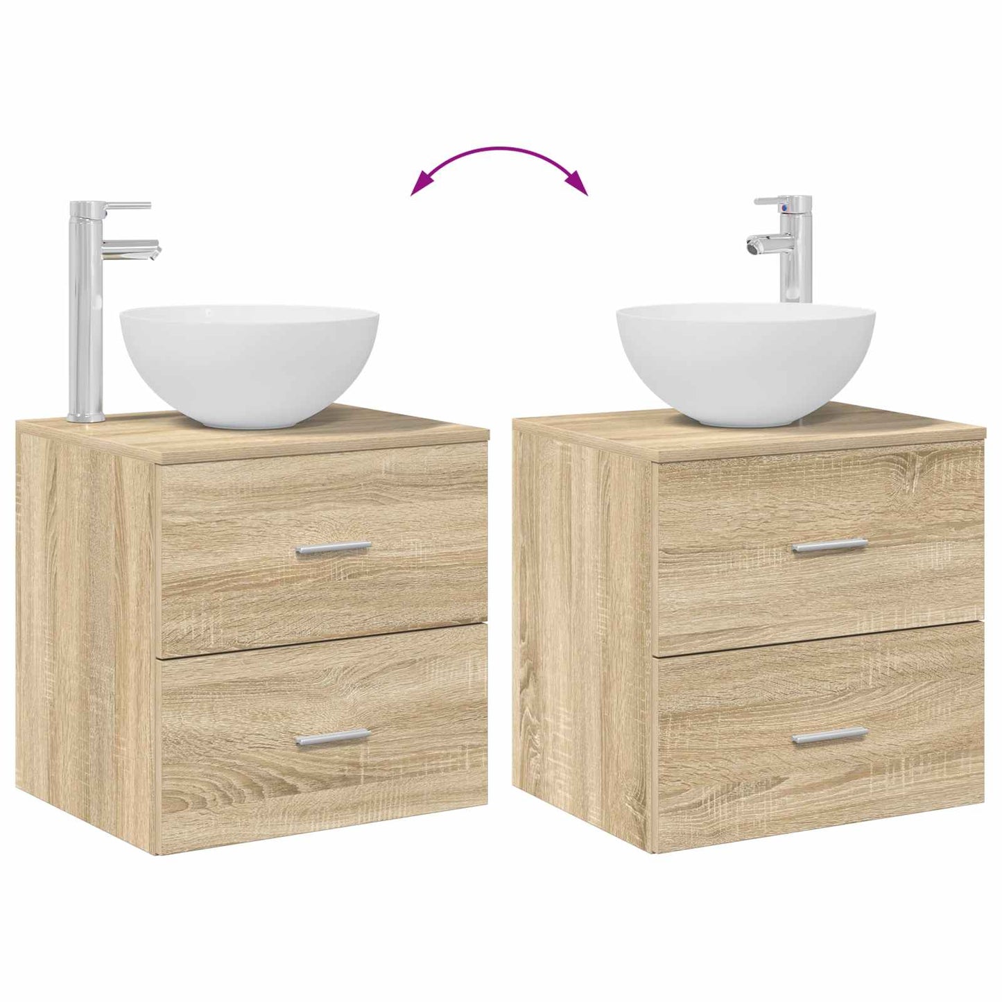 Badkamerkastenset 3 st Sonoma Eiken 49,5 x 41 x 64,5 cm