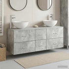 Badkamerkastenset 3 st Betongrijs 49,5 x 41 x 64,5 cm
