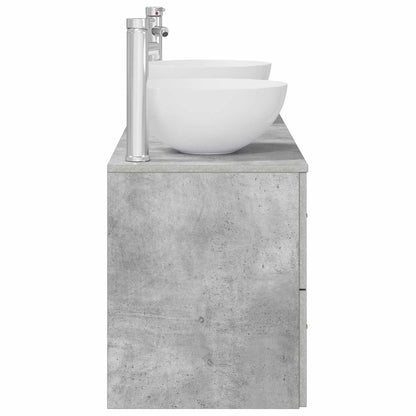 Badkamerkastenset 3 st Betongrijs 49,5 x 41 x 64,5 cm