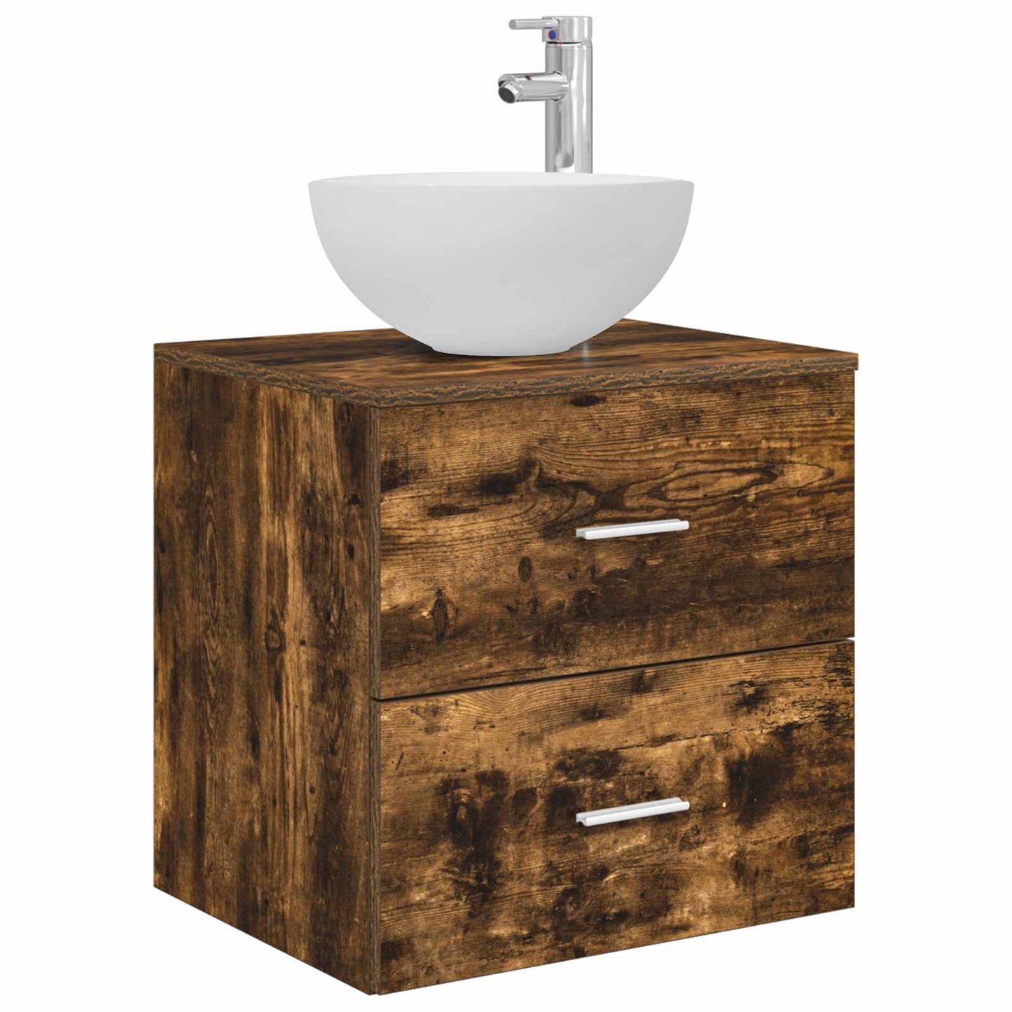 Badkamerkastenset 3 st Gerookt eiken 49,5 x 41 x 64,5 cm
