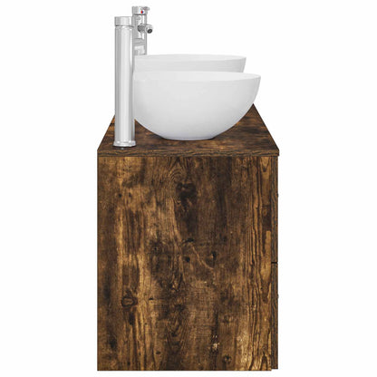 Badkamerkastenset 3 st Gerookt eiken 49,5 x 41 x 64,5 cm