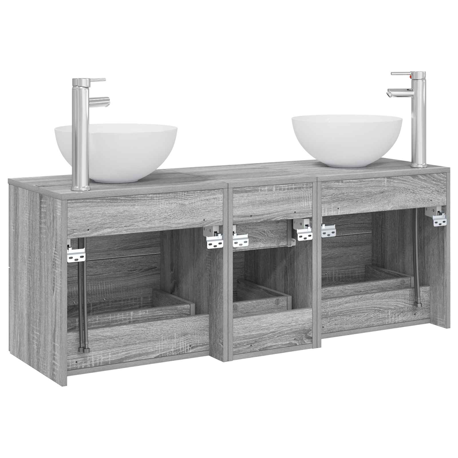Badkamerkastenset 3 st Grijs Sonoma 49,5 x 41 x 64,5 cm