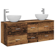 Badkamerkastenset 3 st Oud hout 49,5 x 41 x 64,5 cm