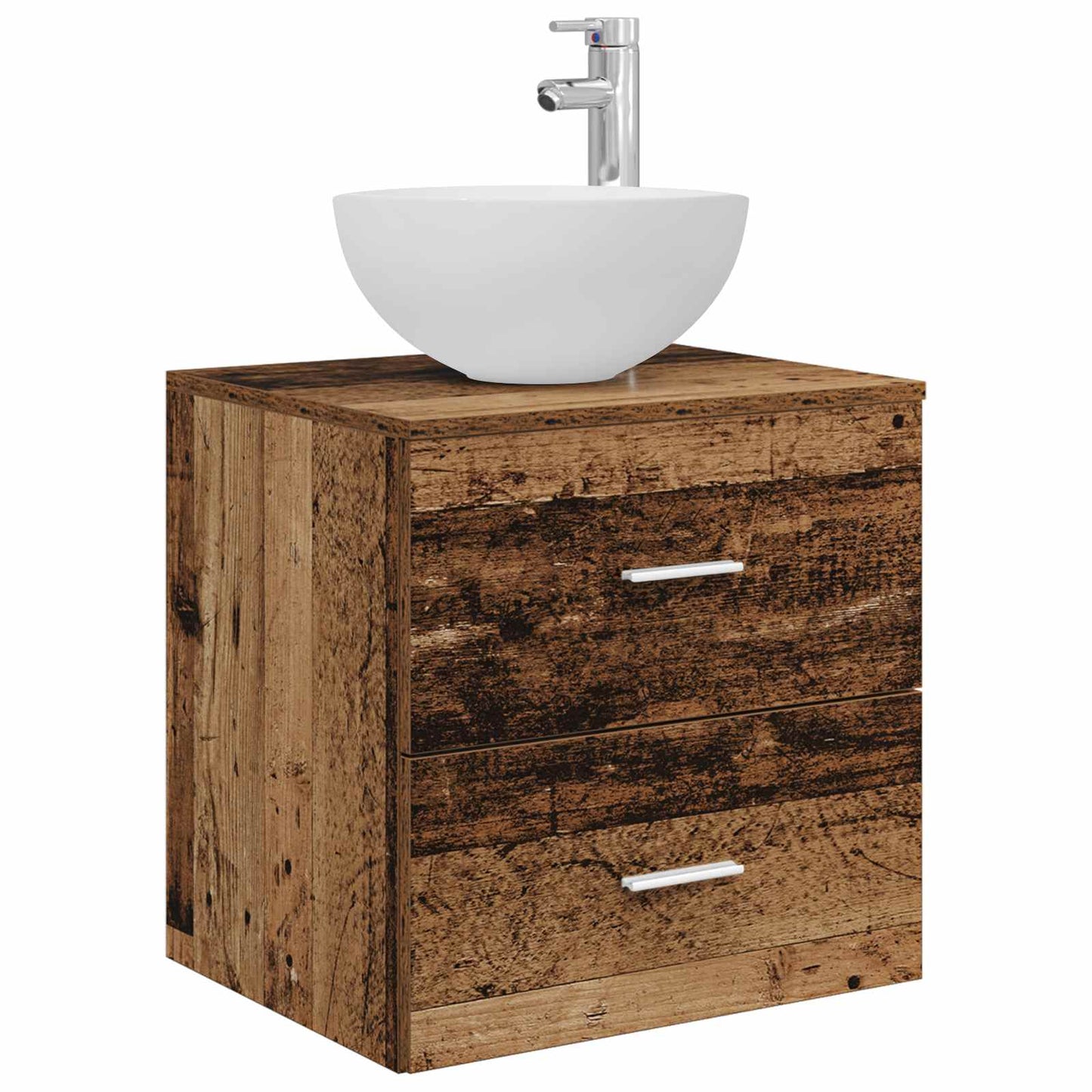 Badkamerkastenset 3 st Oud hout 49,5 x 41 x 64,5 cm