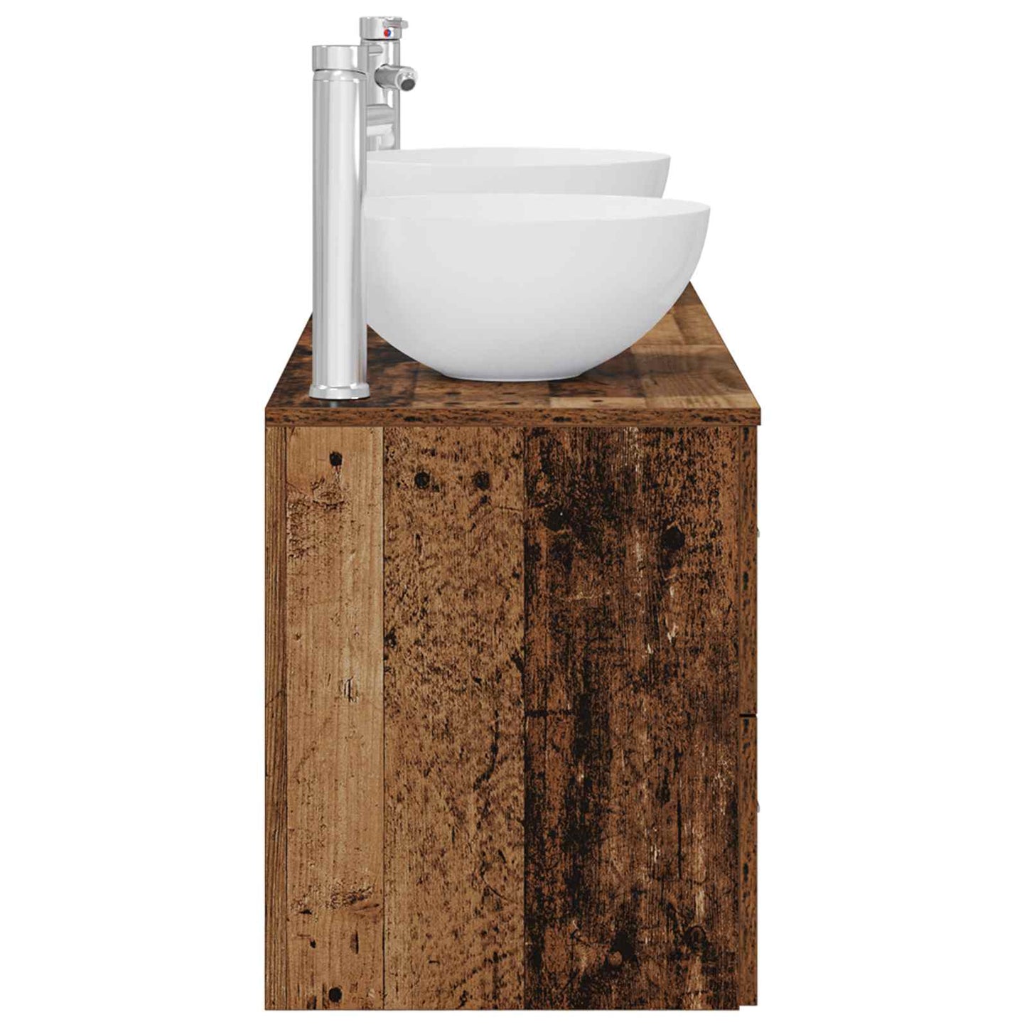 Badkamerkastenset 3 st Oud hout 49,5 x 41 x 64,5 cm