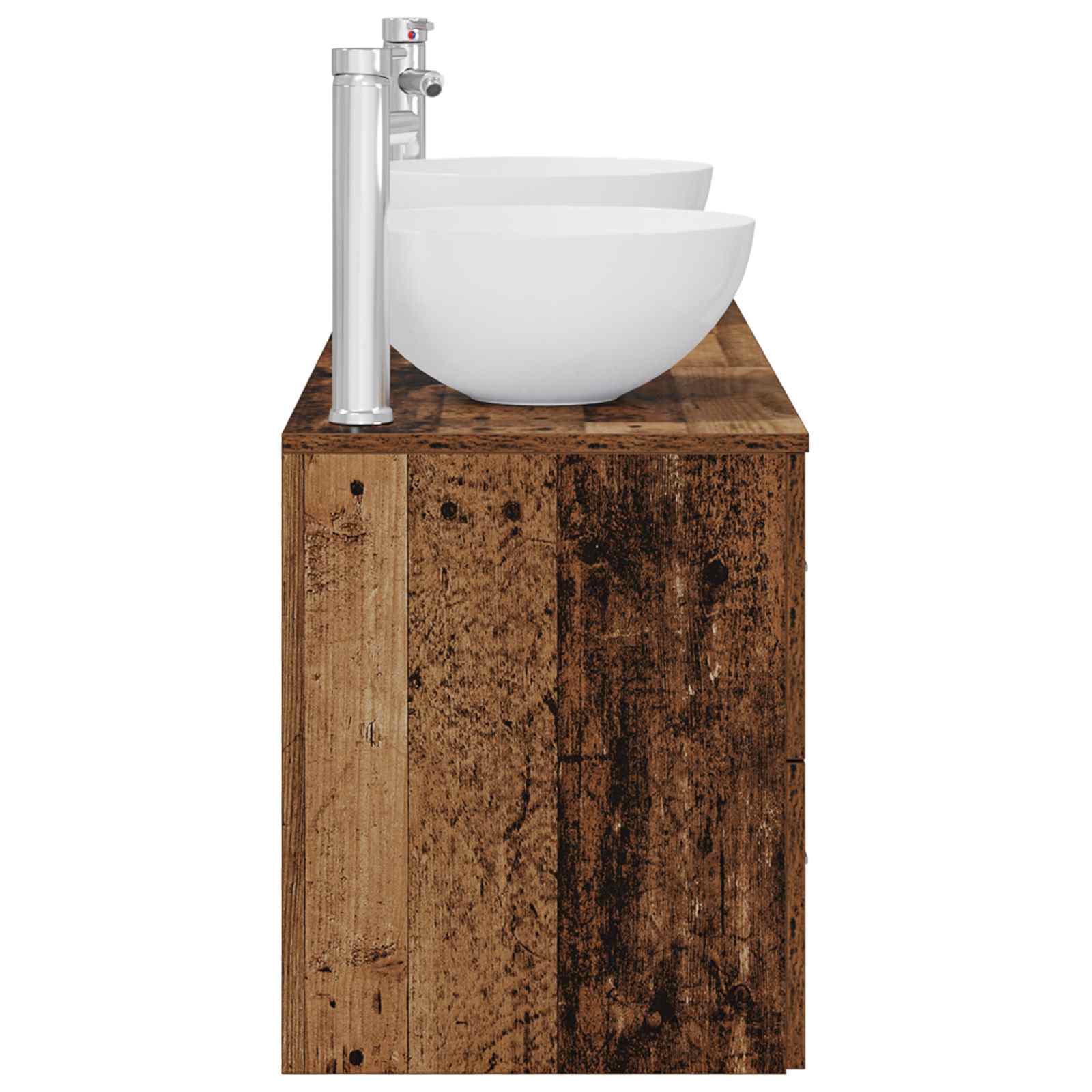 Badkamerkastenset 3 st Oud hout 49,5 x 41 x 64,5 cm