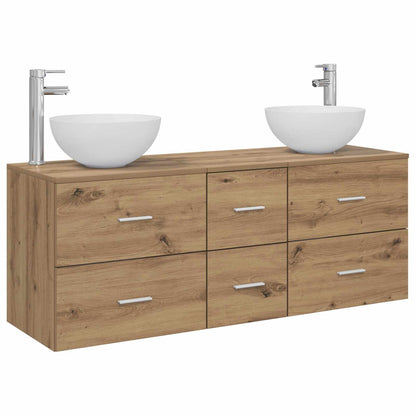 Badkamerkastenset 3 st Artisanaal eiken 49,5 x 41 x 64,5 cm