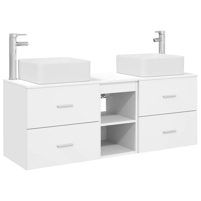 Badkamerkastenset 3 st Wit 49,5 x 41 x 63 cm Bewerkt hout